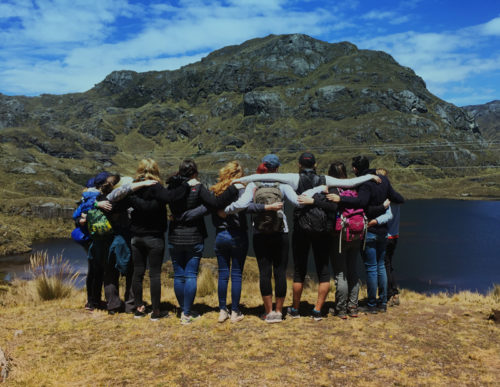 American University students on a custom program with AMIGOS in Ecuador.