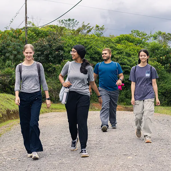 Volunteers walking in their local community