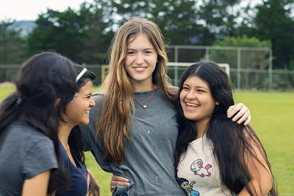 Volunteer and local youth