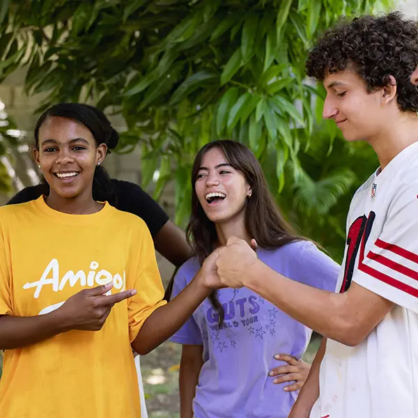 Volunteers and local youth
