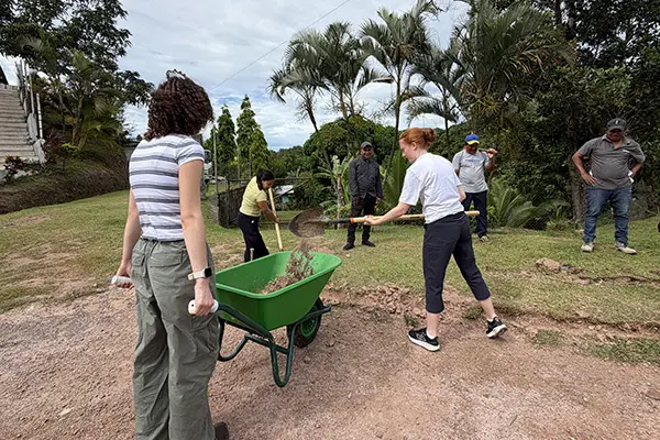 Volunteers doing service work