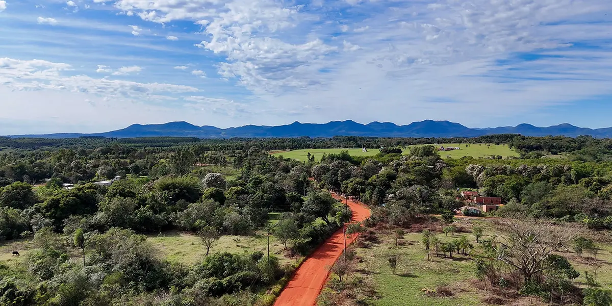 Paraguayan landscape with its typical red dirt road